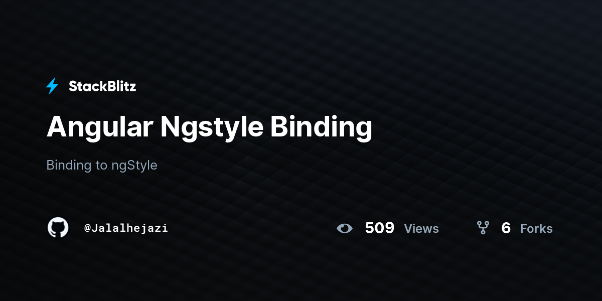 Angular Ngstyle Binding - StackBlitz