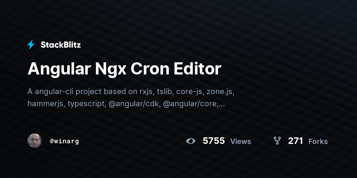 Angular Ngx Cron Editor - StackBlitz