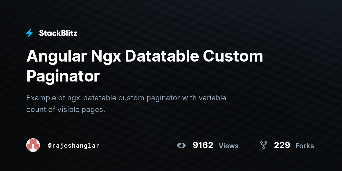 Angular Ngx Datatable Custom Paginator - StackBlitz