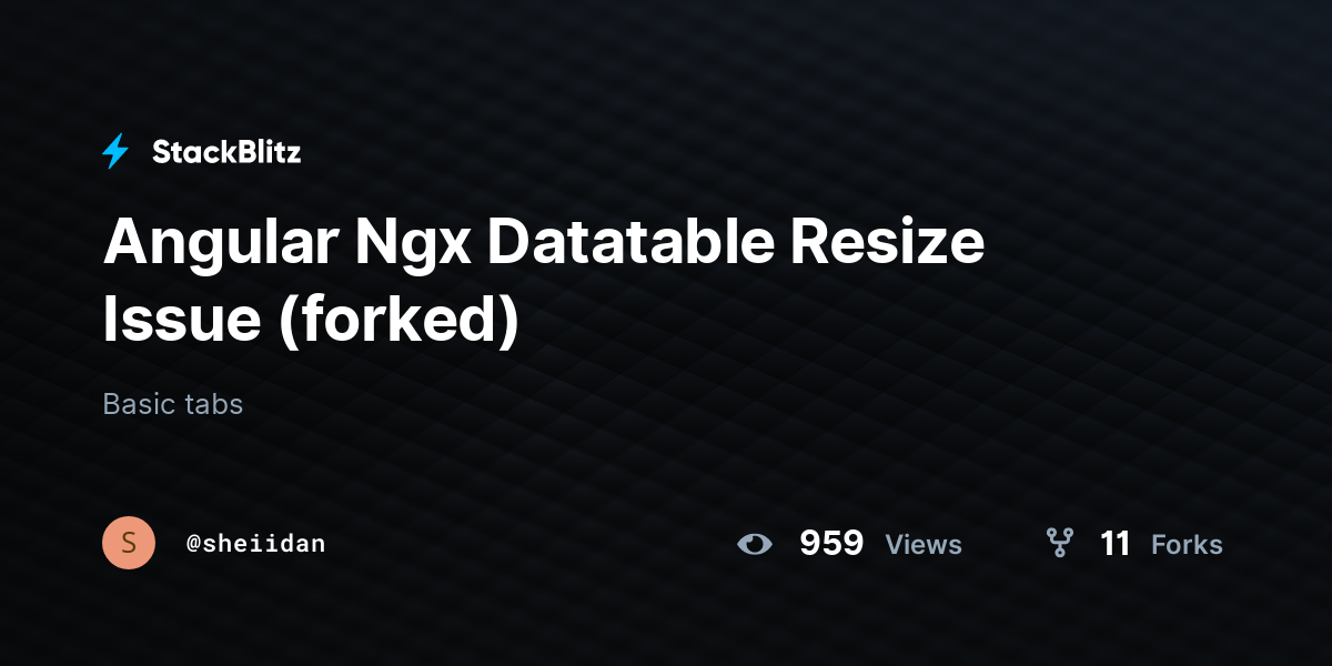 Angular Ngx Datatable Resize Issue (forked) - StackBlitz
