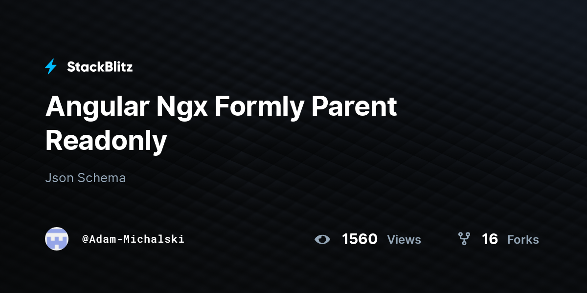 Angular Ngx Formly Parent Readonly - StackBlitz