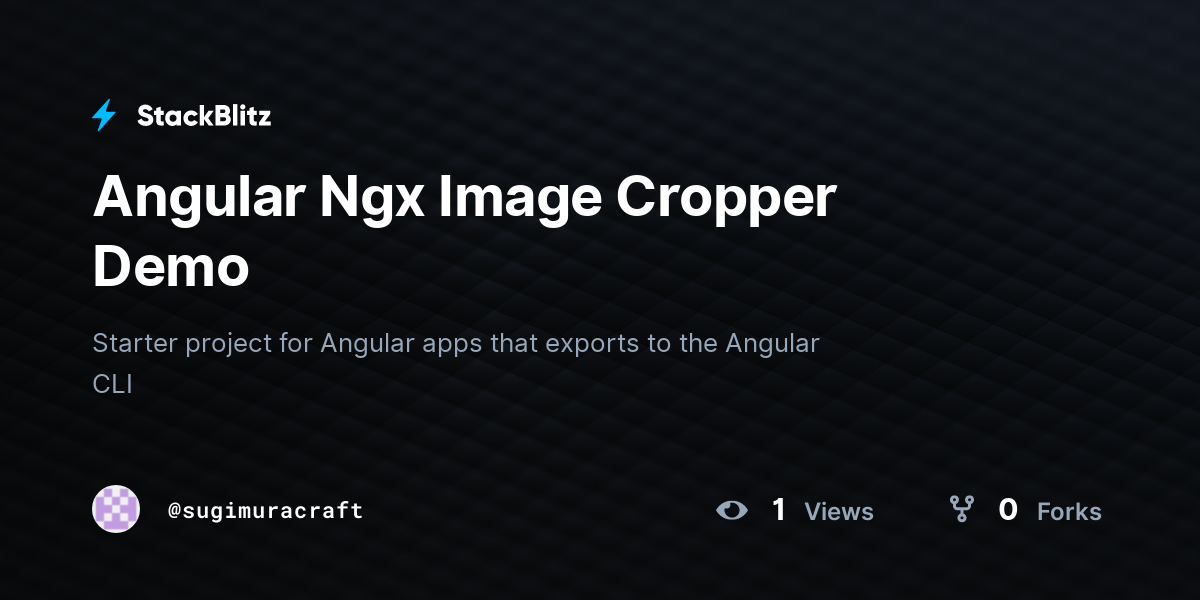 Angular Ngx Image Cropper Demo - StackBlitz