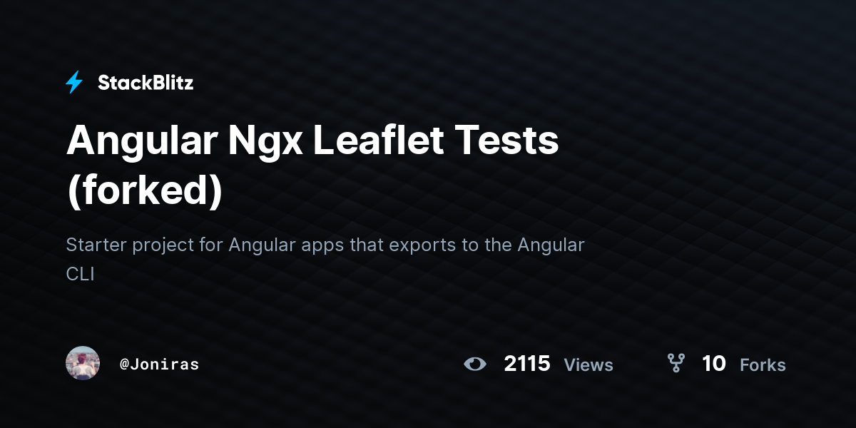 Angular Ngx Leaflet Tests (forked) - StackBlitz