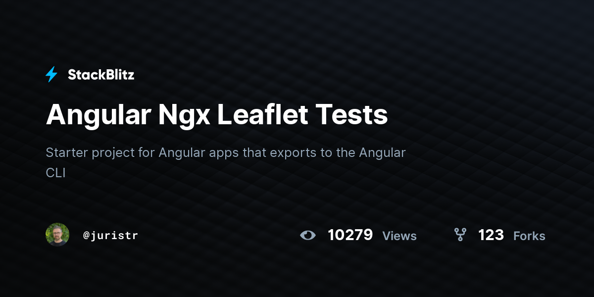 Angular Ngx Leaflet Tests - StackBlitz