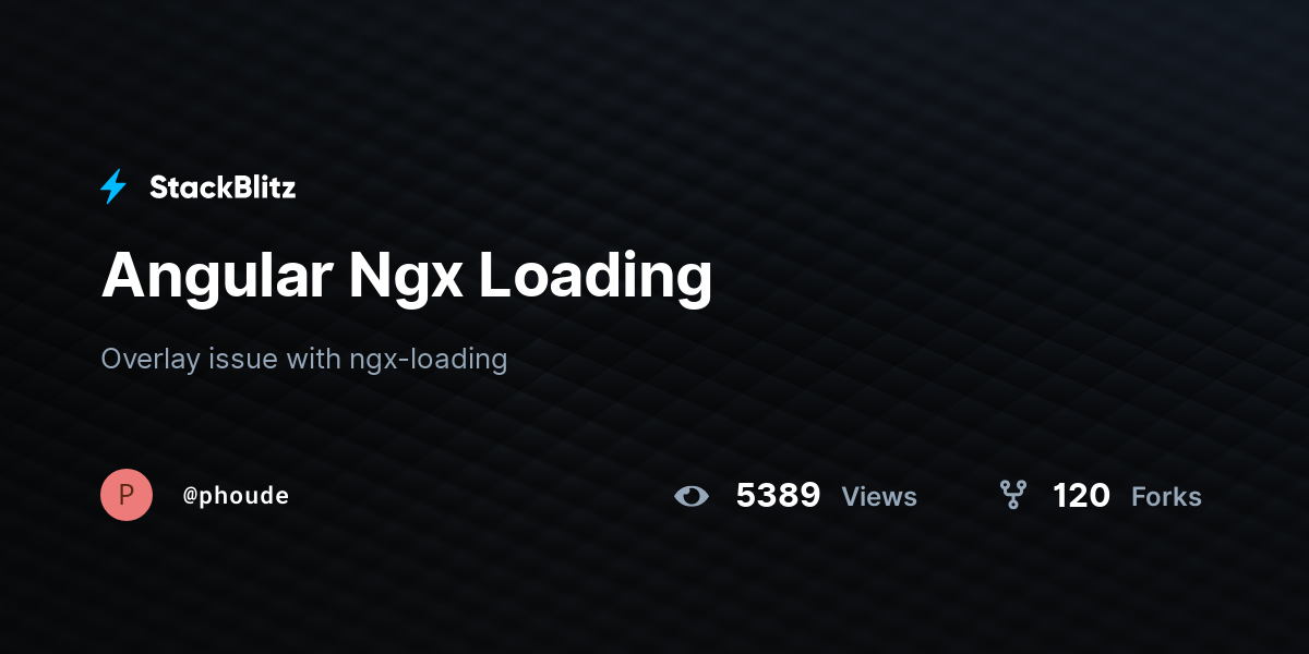 Angular Ngx Loading - StackBlitz