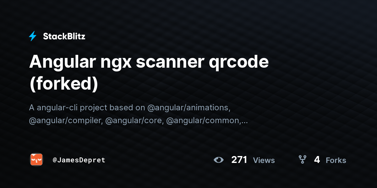 Angular ngx scanner qrcode (forked) - StackBlitz
