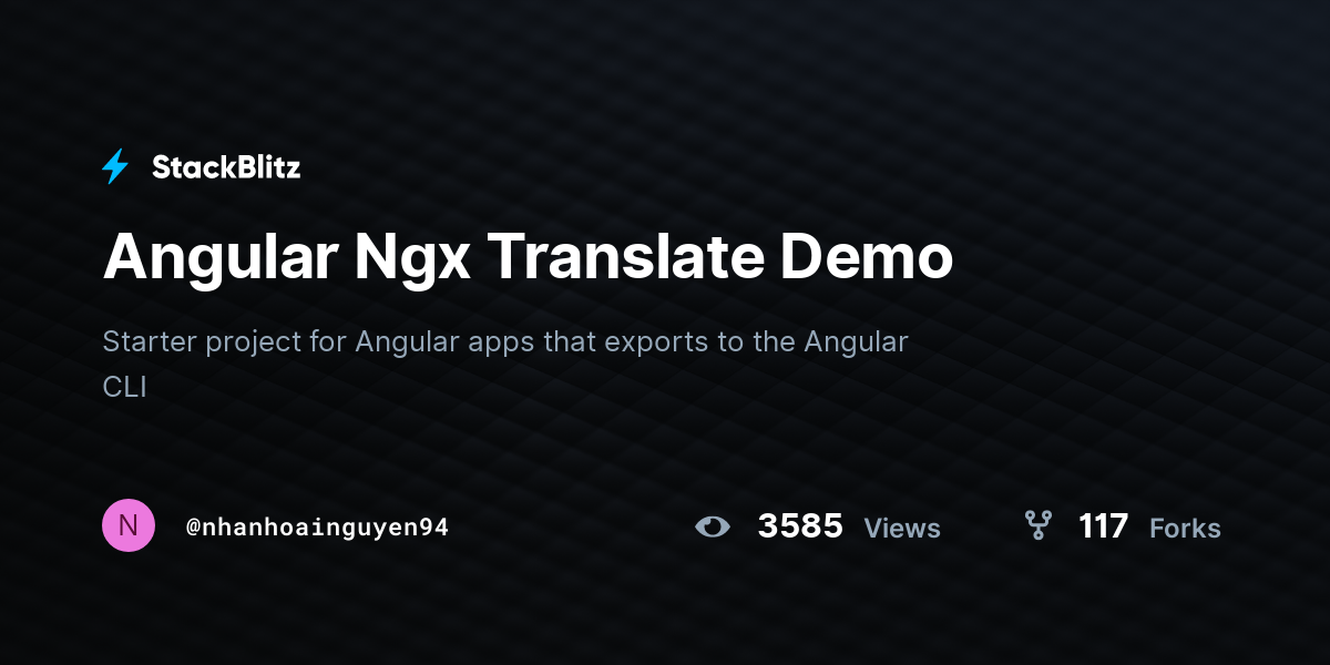 Angular Ngx Translate Demo - StackBlitz