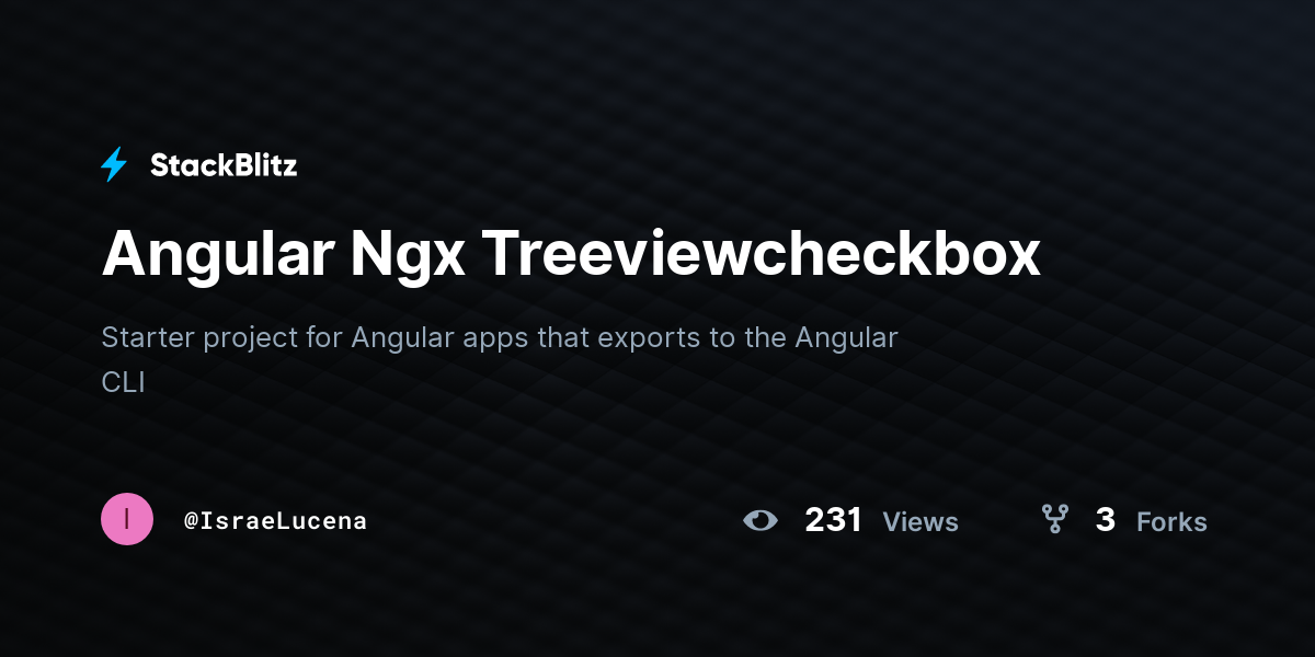 Angular Ngx Treeviewcheckbox - StackBlitz