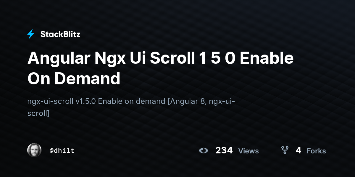 Angular Ngx Ui Scroll 1 5 0 Enable On Demand - StackBlitz