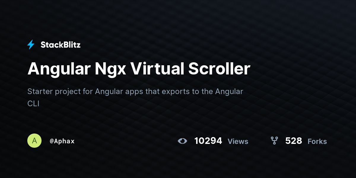 Angular Ngx Virtual Scroller - StackBlitz