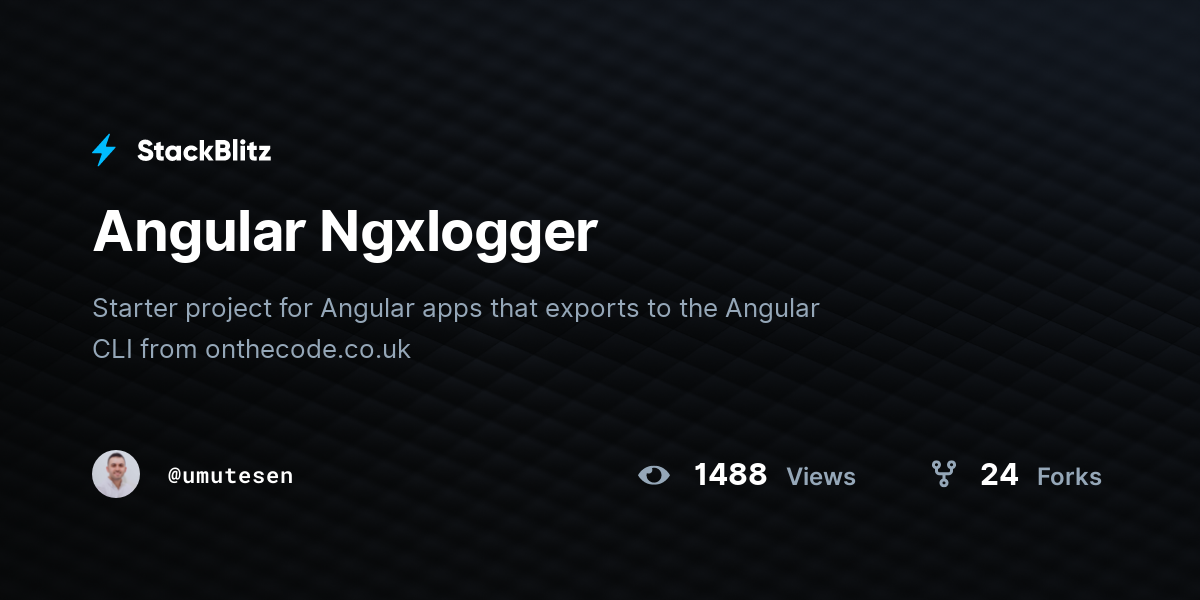 Angular Ngxlogger - StackBlitz