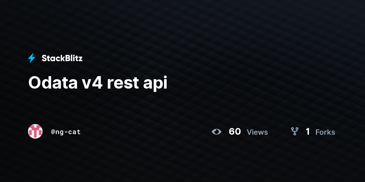 Odata v4 rest api - StackBlitz