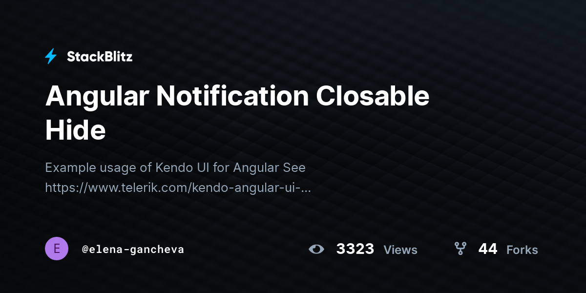 Angular Notification Closable Hide - StackBlitz