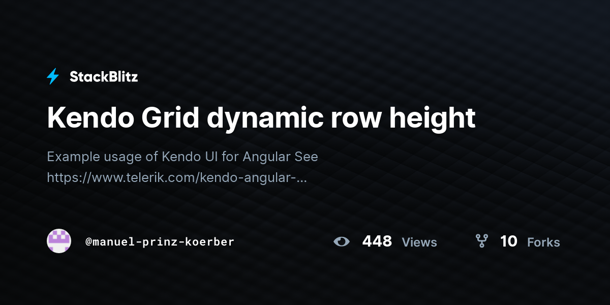 Kendo Grid dynamic row height - StackBlitz