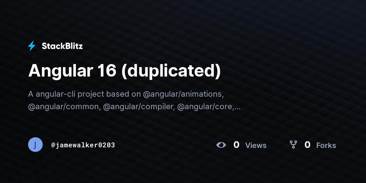 Angular 16 (duplicated) - StackBlitz