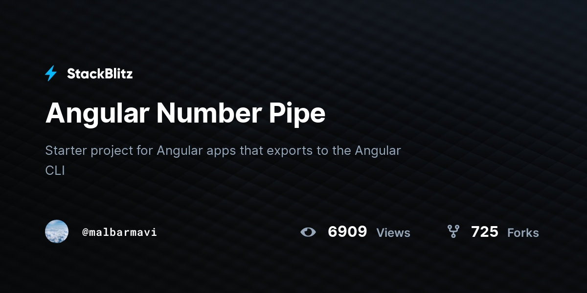 Angular Number Pipe - StackBlitz