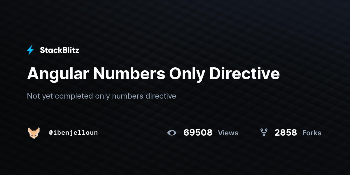 Angular Numbers Only Directive - StackBlitz