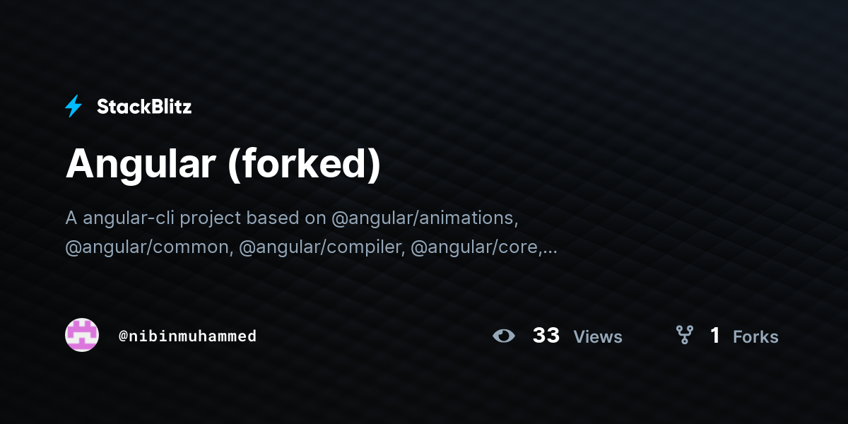 Angular (forked) - StackBlitz