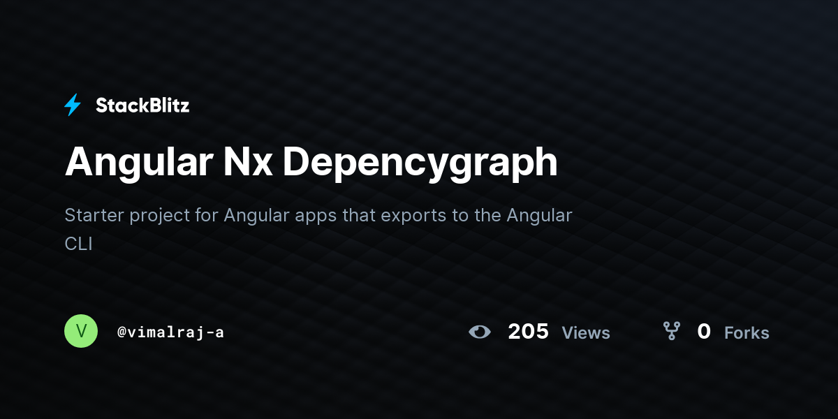 Angular Nx Depencygraph - StackBlitz