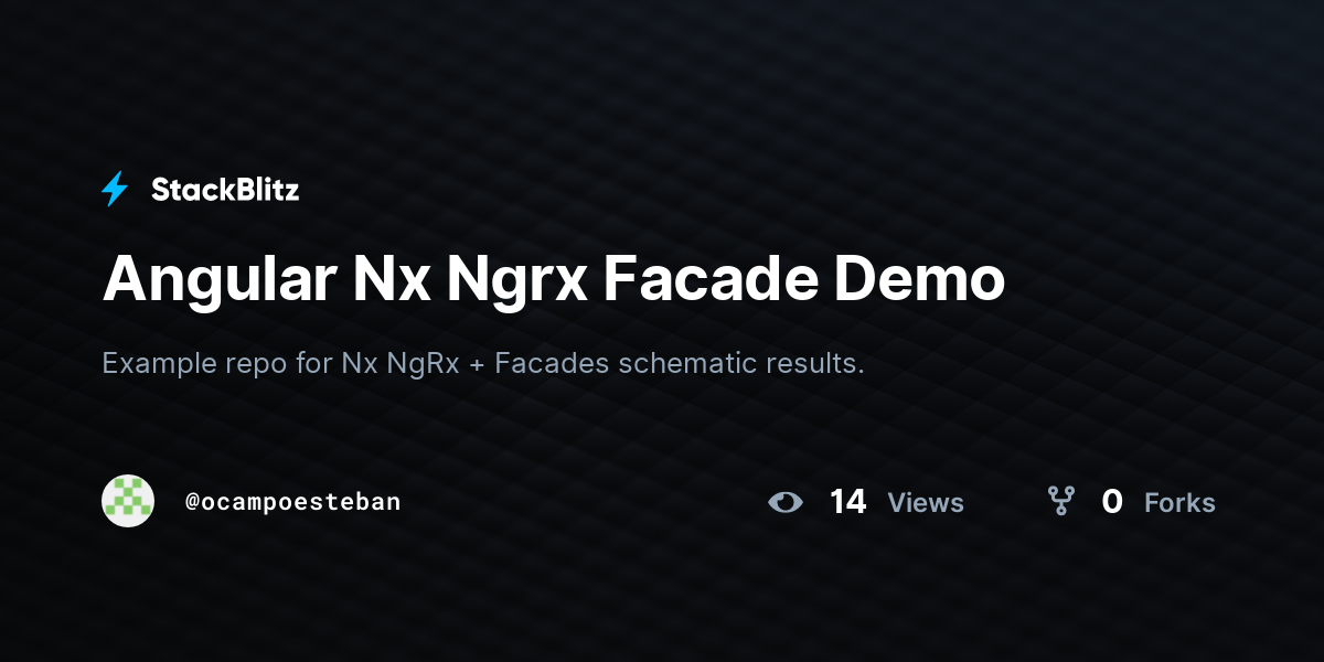 Angular Nx Ngrx Facade Demo - StackBlitz