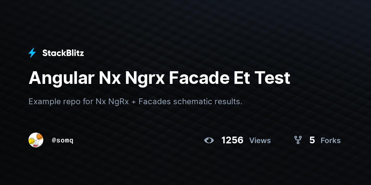Angular Nx Ngrx Facade Et Test - StackBlitz
