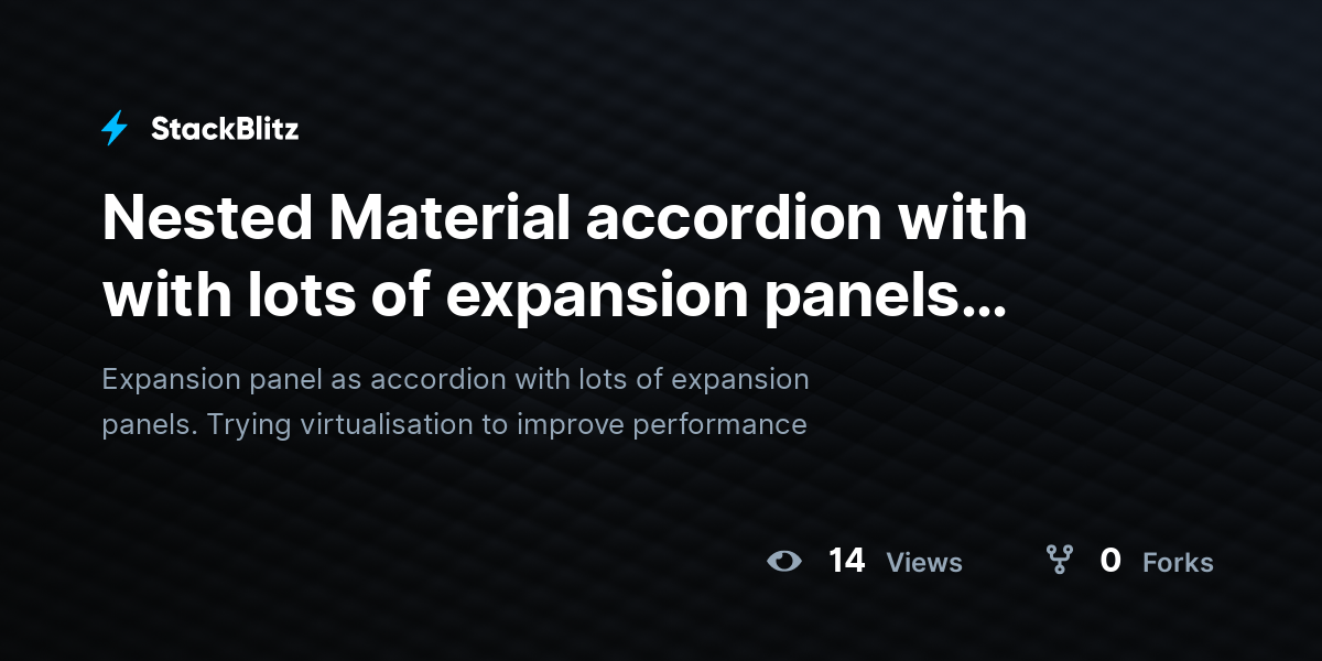 Nested Material accordion with with lots of expansion panels inside ...