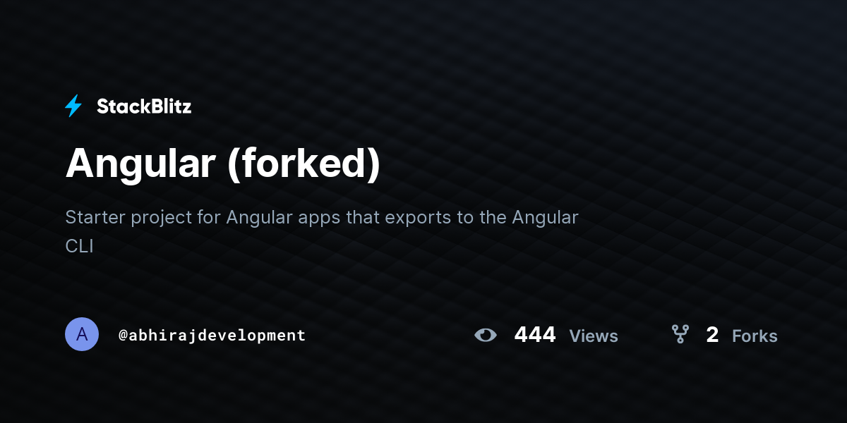 Angular (forked) - StackBlitz