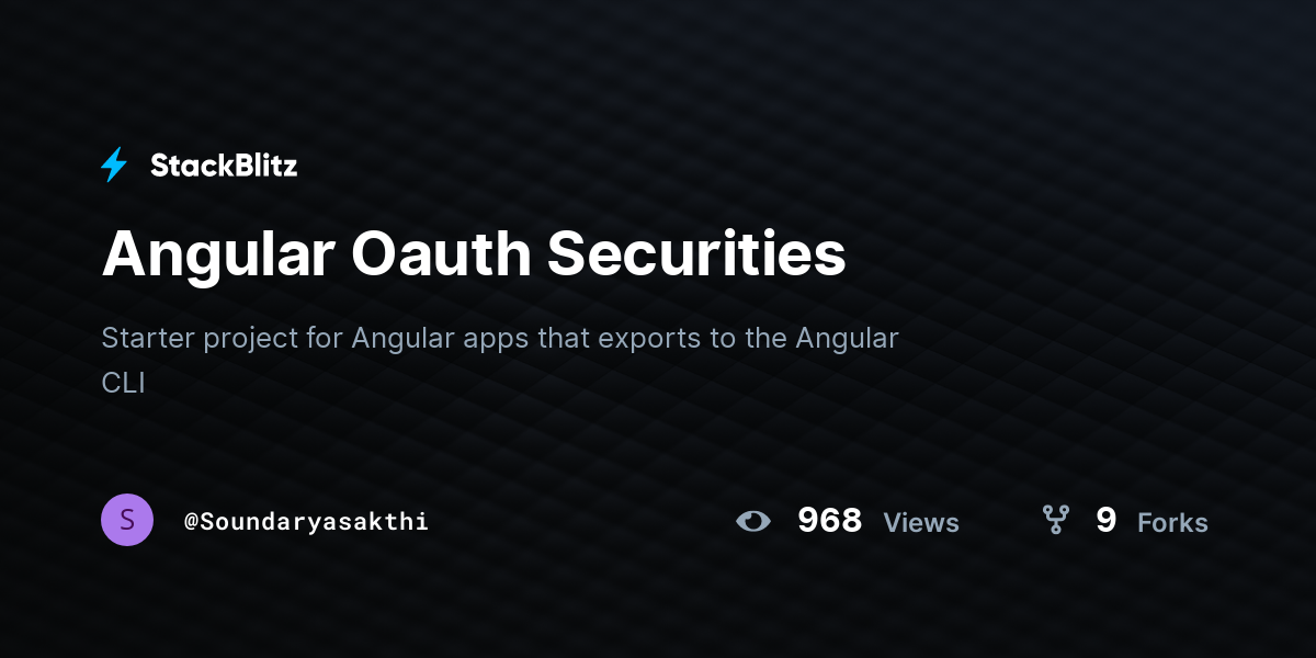 Angular Oauth Securities - StackBlitz