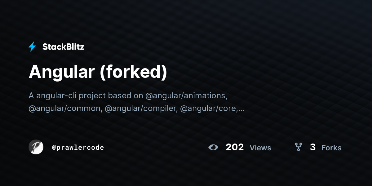 Angular (forked) - StackBlitz