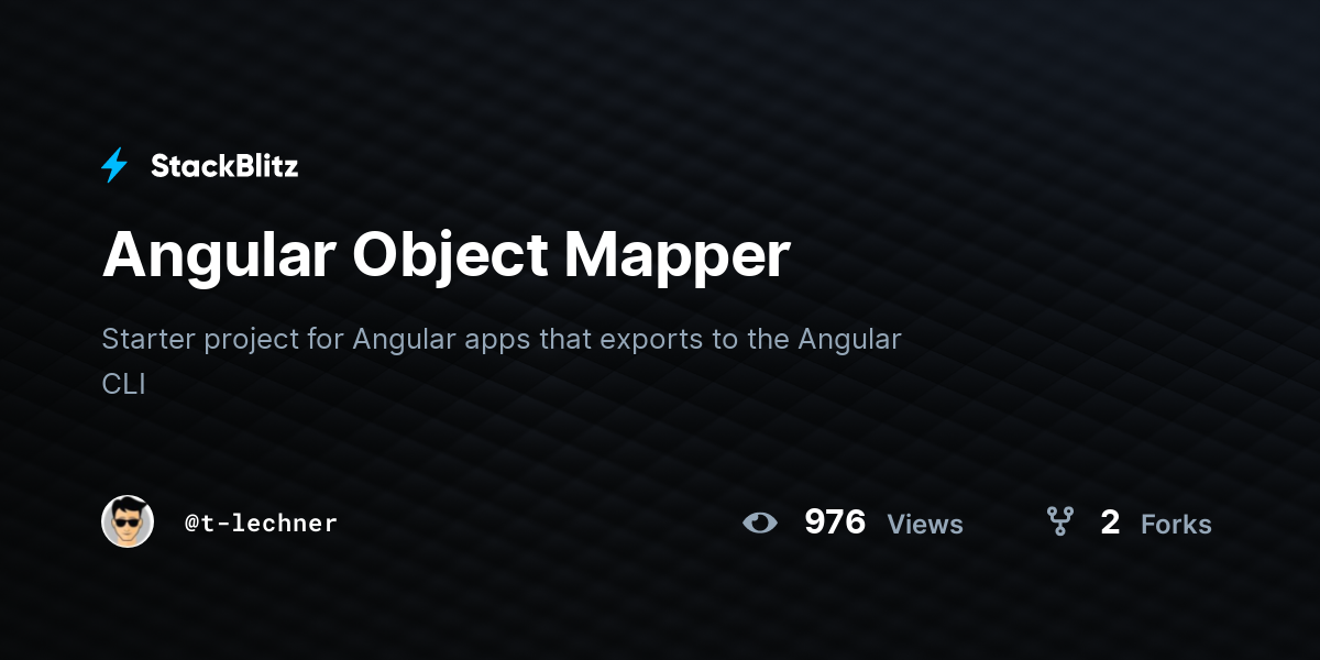 Angular Object Mapper - StackBlitz
