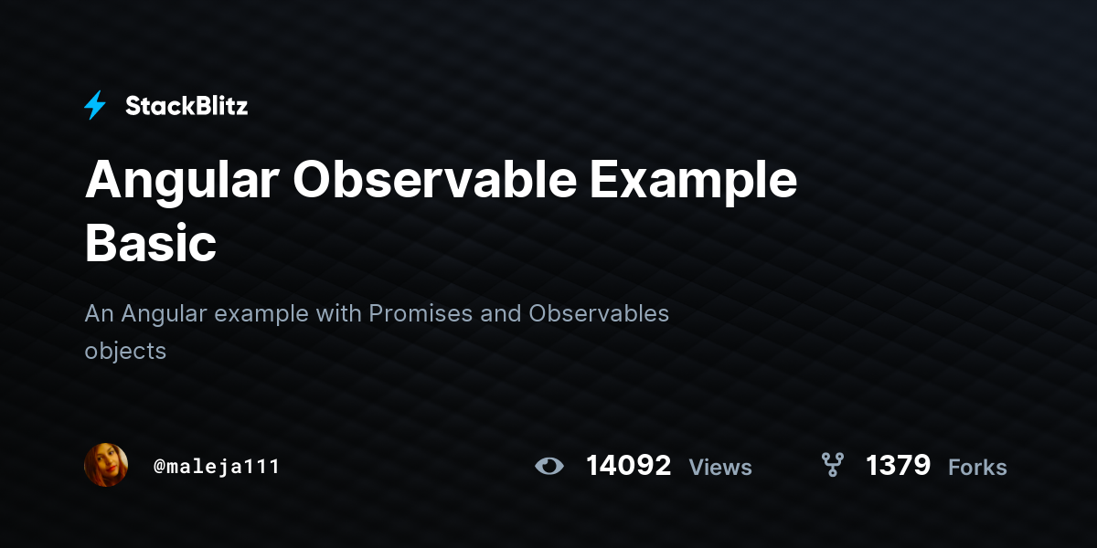 Angular Observable Example Basic - StackBlitz