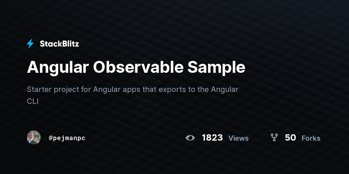 Angular Observable Sample - StackBlitz