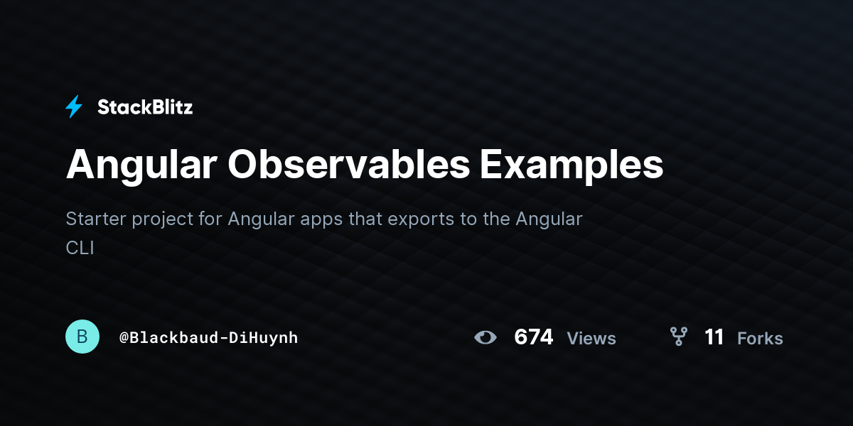 Angular Observables Examples - StackBlitz