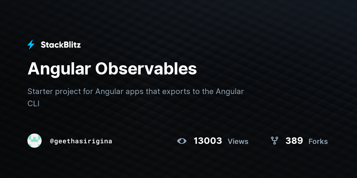 Angular Observables - StackBlitz