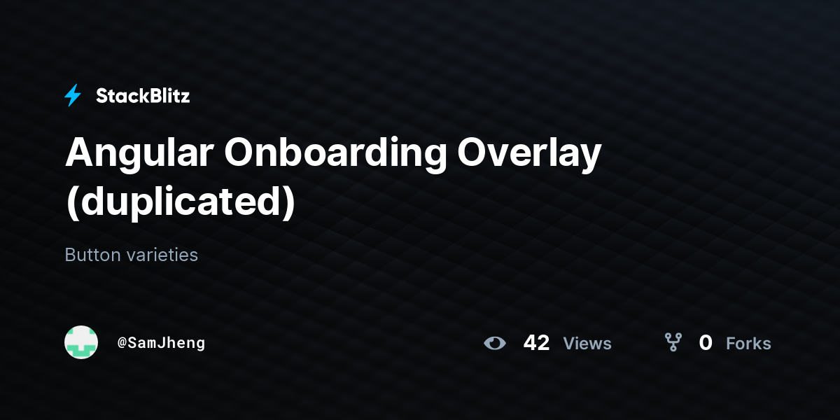 Angular Onboarding Overlay (duplicated) - StackBlitz