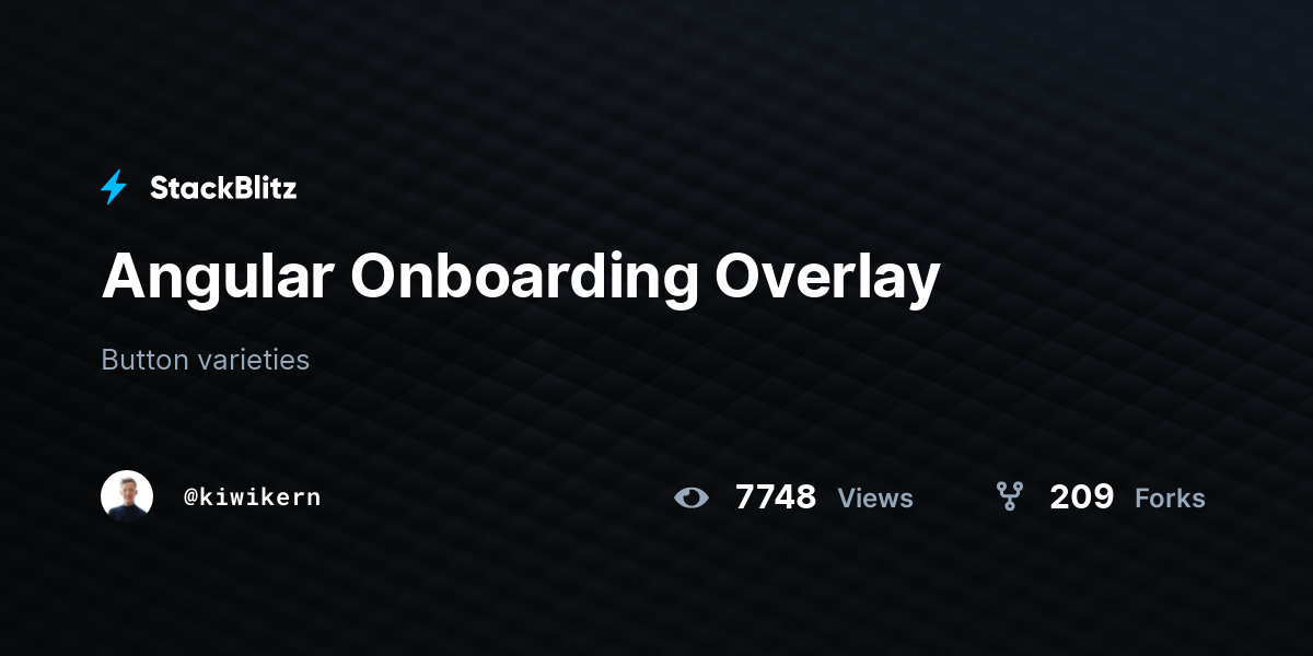 Angular Onboarding Overlay - StackBlitz