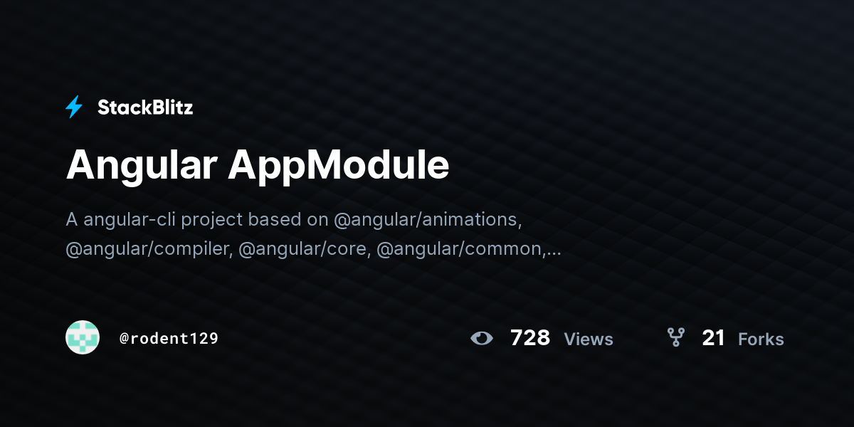 Angular AppModule - StackBlitz