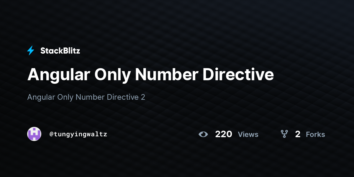 Angular Only Number Directive - StackBlitz