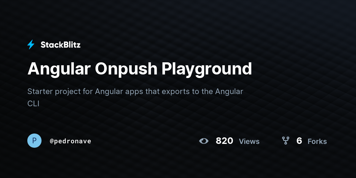 Angular Onpush Playground - StackBlitz