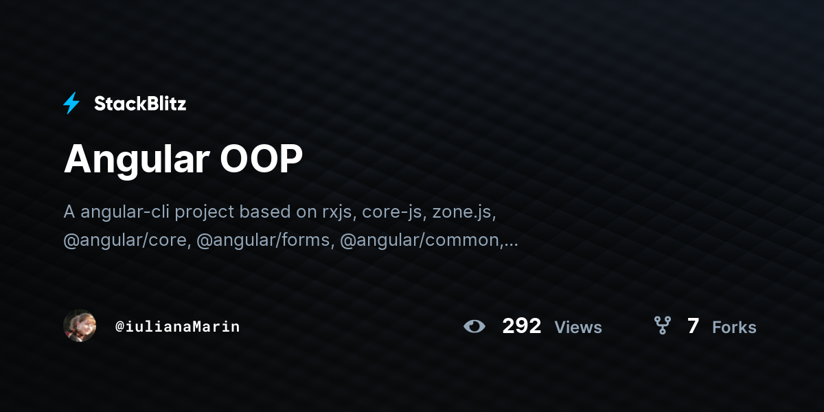 Angular OOP - StackBlitz