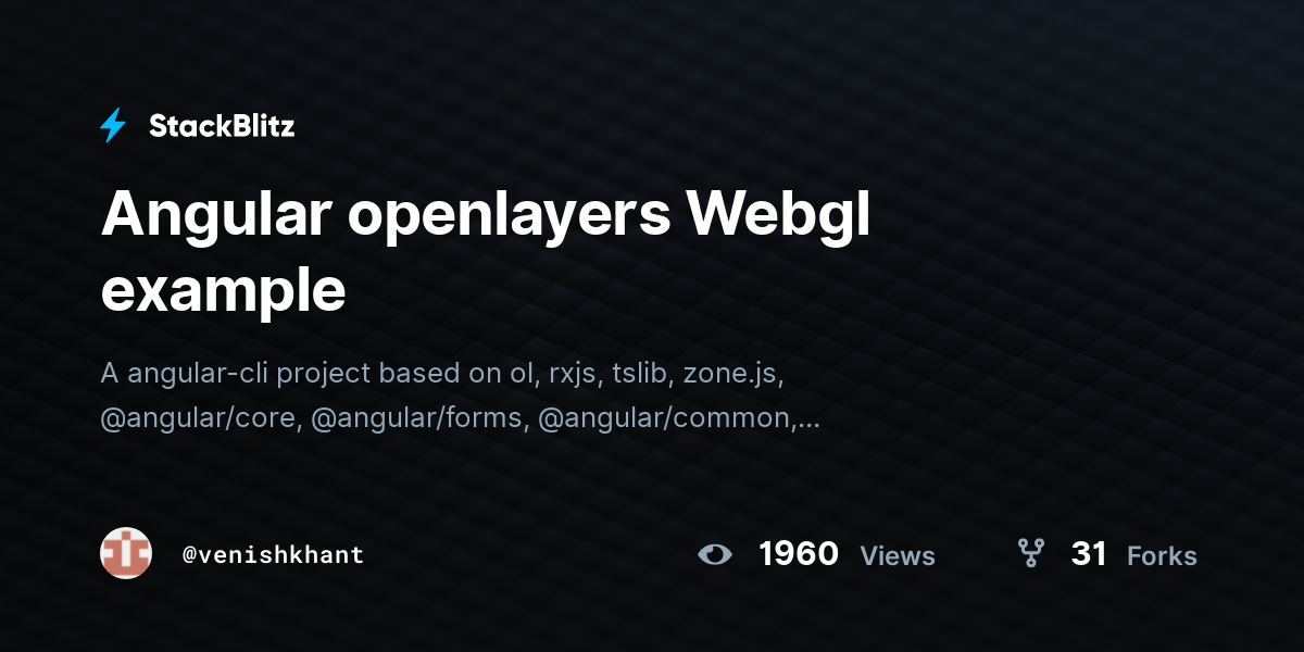 Angular openlayers Webgl example - StackBlitz