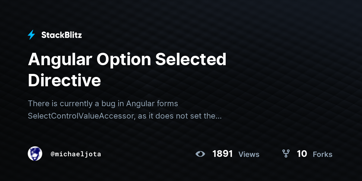 Angular Option Selected Directive - StackBlitz