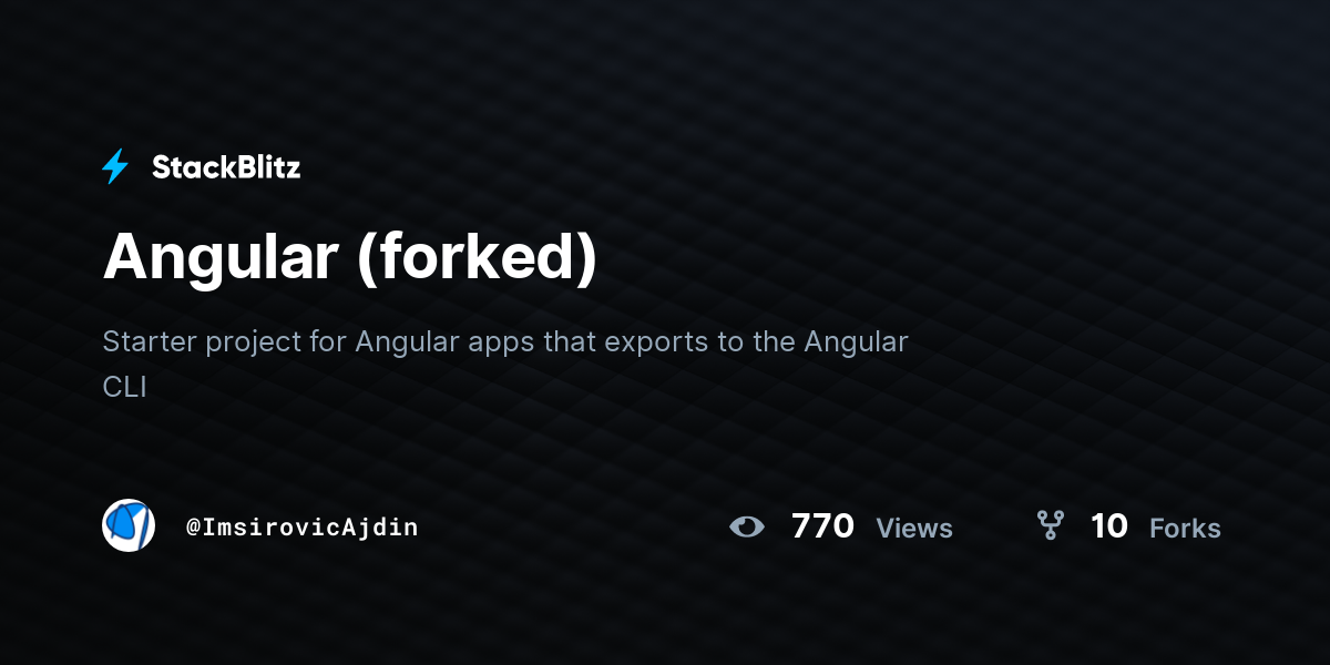 Angular (forked) - StackBlitz