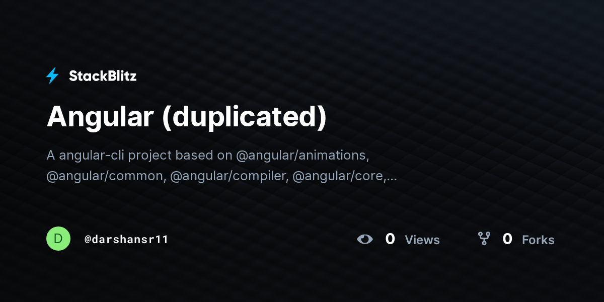 Angular (duplicated) - StackBlitz