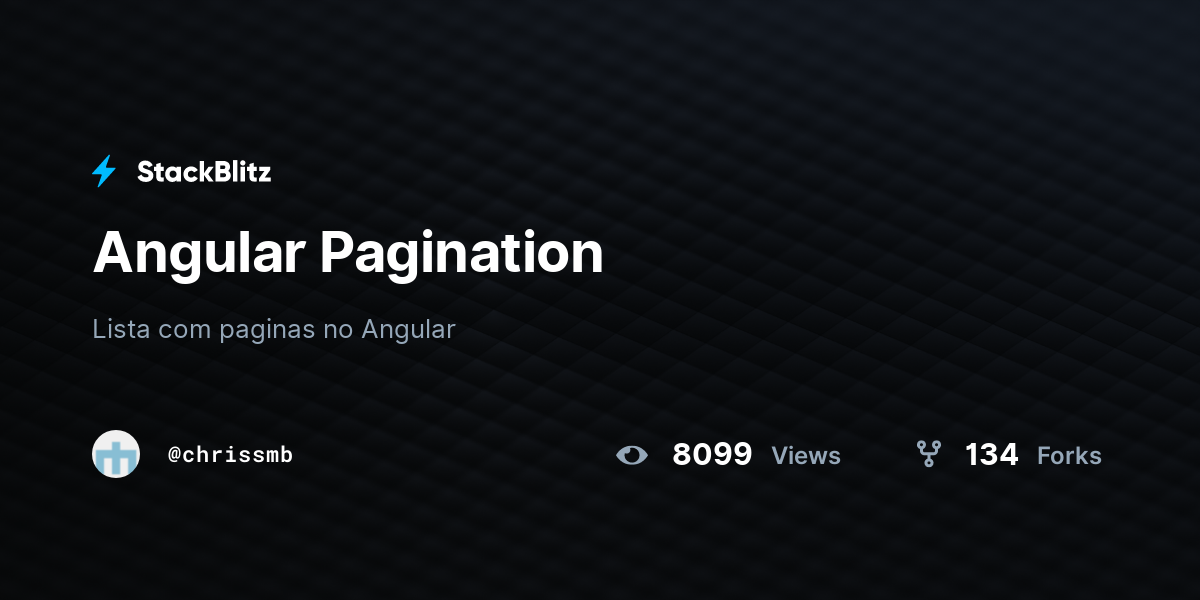 Angular Pagination - StackBlitz