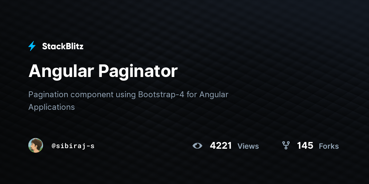 Angular Paginator - StackBlitz