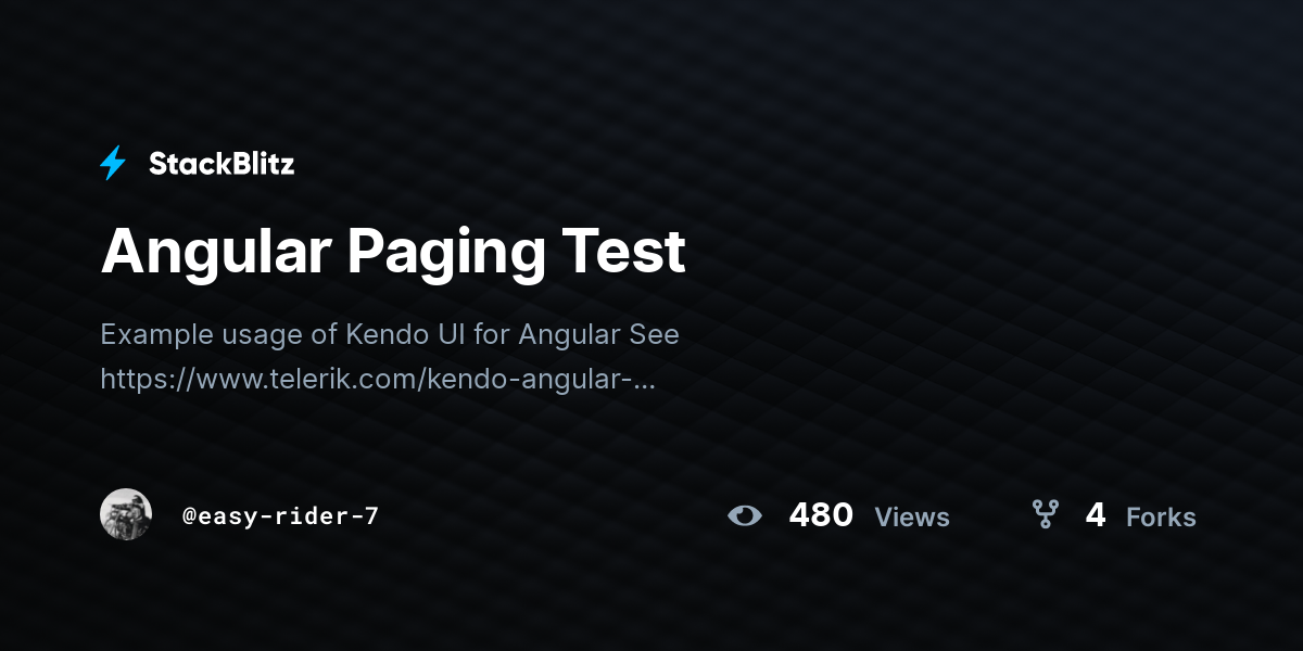 Angular Paging Test - StackBlitz