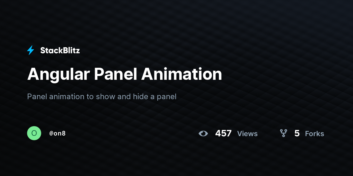 Angular Panel Animation - StackBlitz