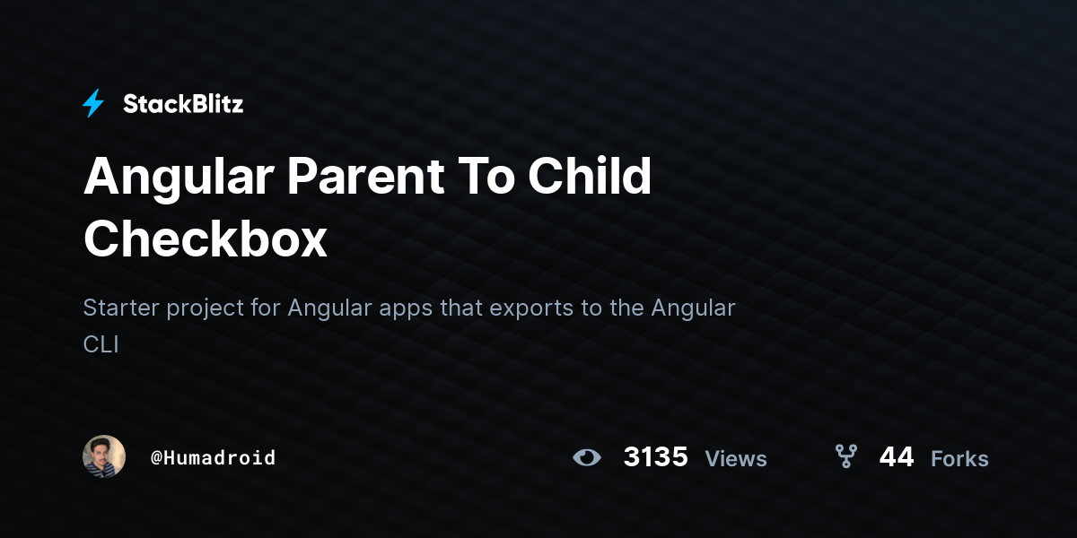 Angular Parent To Child Checkbox - StackBlitz