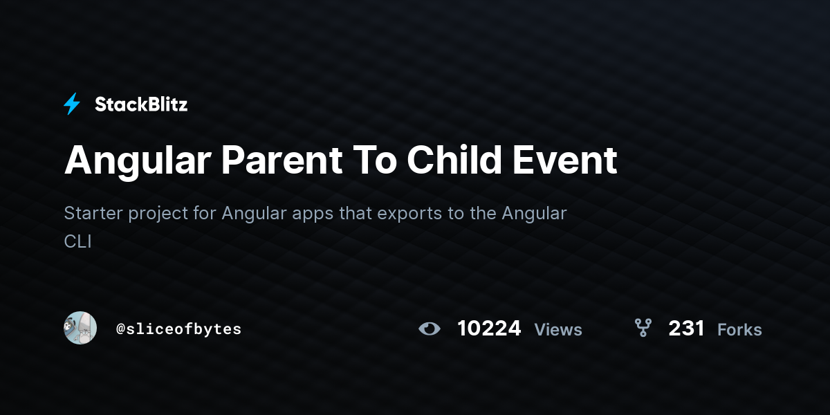 Angular Parent To Child Event StackBlitz